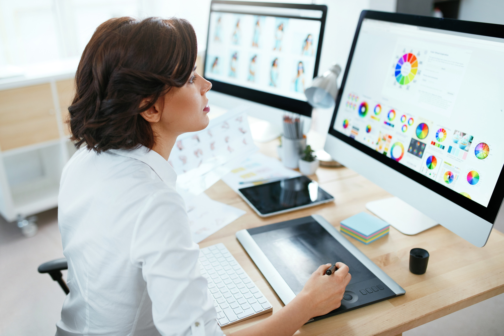 Web Designer Working On Computer